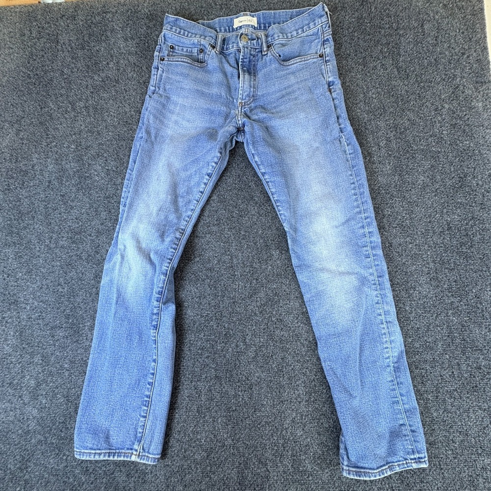 Gap 1969 Slim Jeans Mens‎ 30x29 Blue Light Wash Denim Cotton Stretch Low Rise